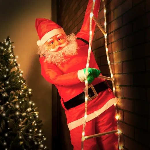 monzana® Mikulás létrán - 120 LED diódával