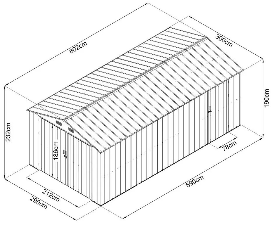 Avenberg Kerti ház / garázs 6.02 x 3 m ANTRACIT CG-K2010-B