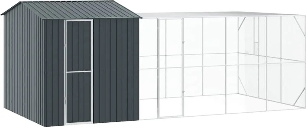 vidaXL Madár kalitka Antracit 635 x 304 x 247 cm Horganyzott acél
