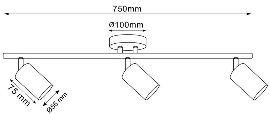Polux GOLDI 327277 Spotlámpa 3x10W/GU10 IP20