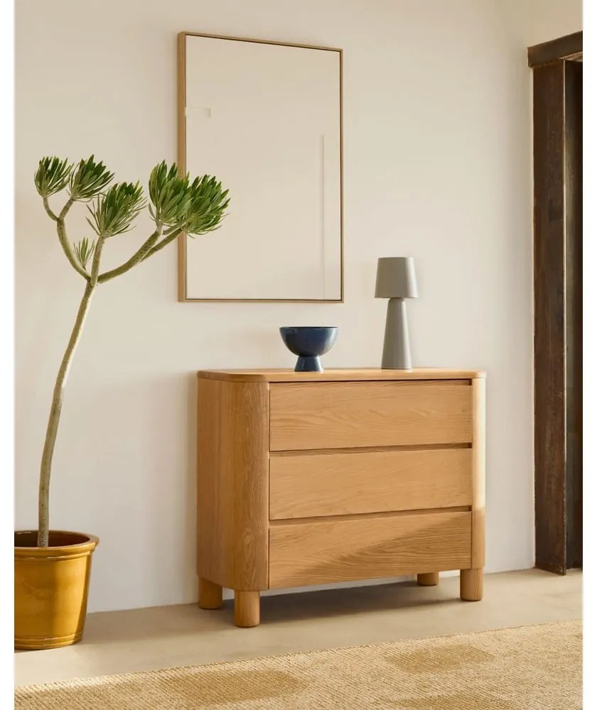 Natúr színű komód kőrisfa dekorral 120x80x40 cm Salaya – Kave Home