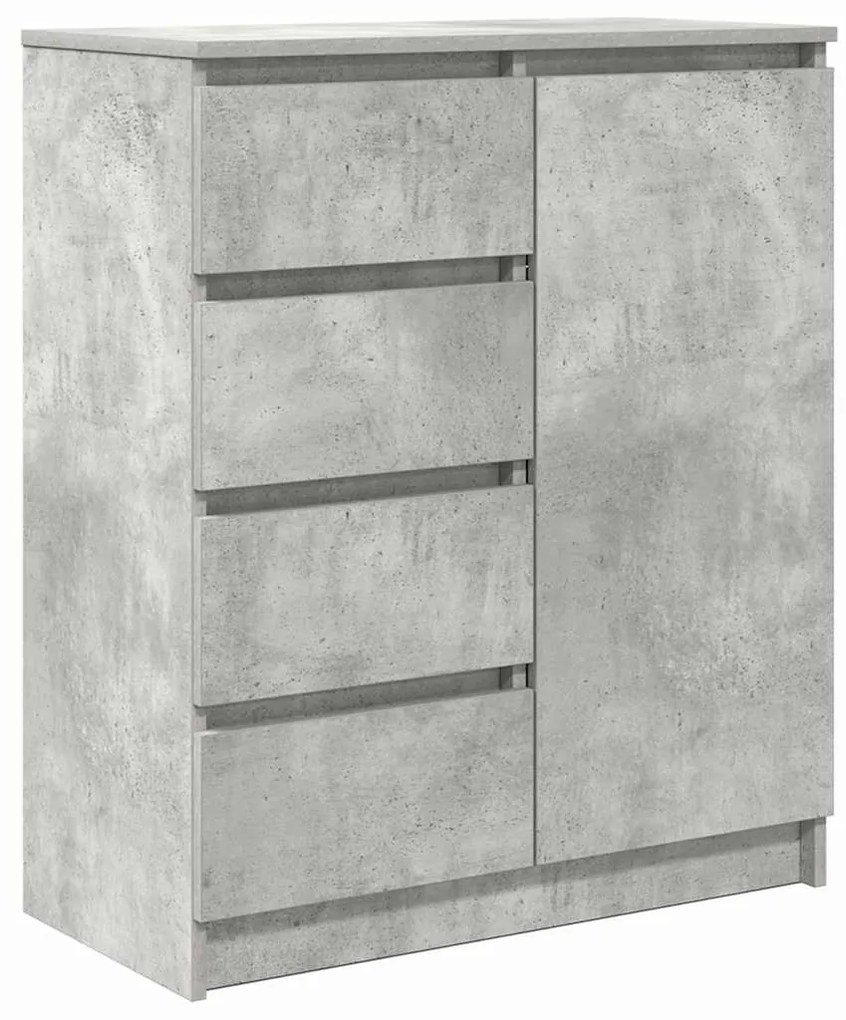 betonszürke szerelt fa tálalószekrény fiókos 71x35x84 cm