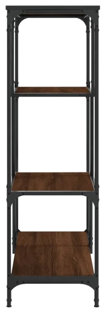 barna tölgyszínű szerelt fa és acél íróasztal 81x36x115 cm
