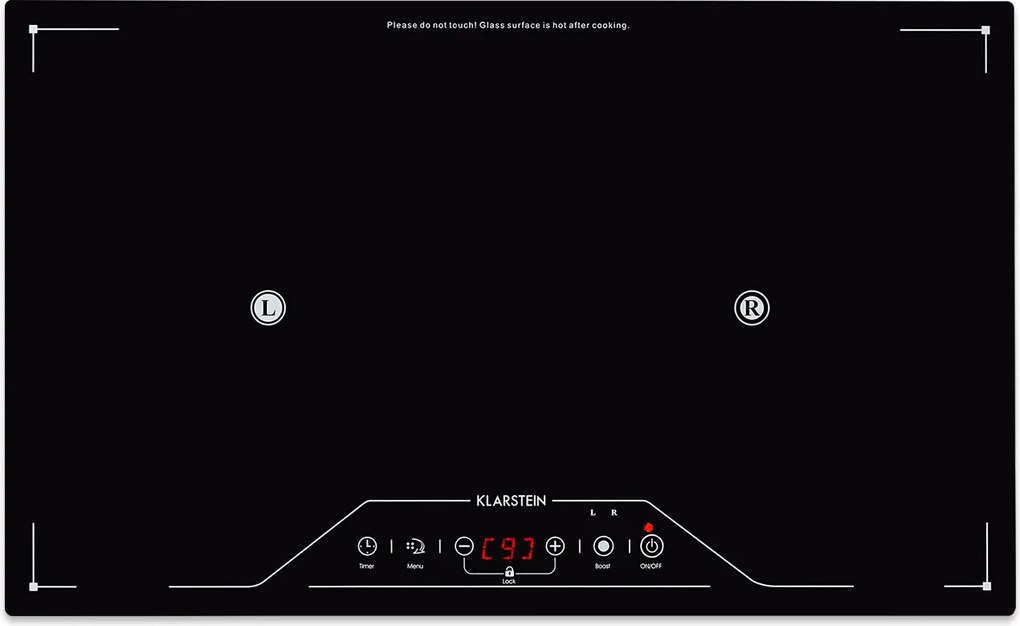 Klarstein Deejay, indukciós főzőlap, 3500 W, üvegkerámia, érintésvezérlés, fekete