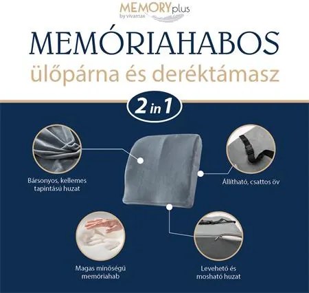 Memóriahabos ülőpárna és deréktámasz (2in1) (GYVMF19)