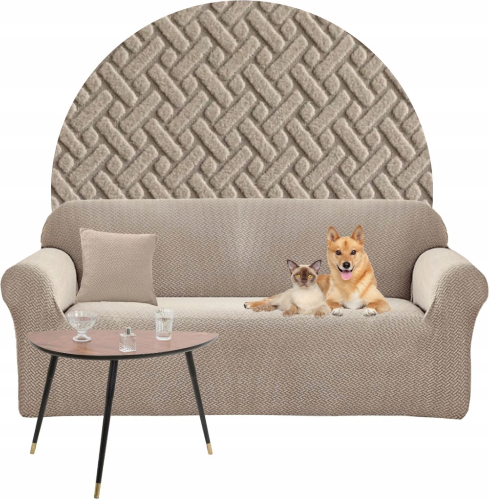 Kanapé Huzat Sarok Elasztikus Jacquard Halszálka 235-300 Oeko Tex