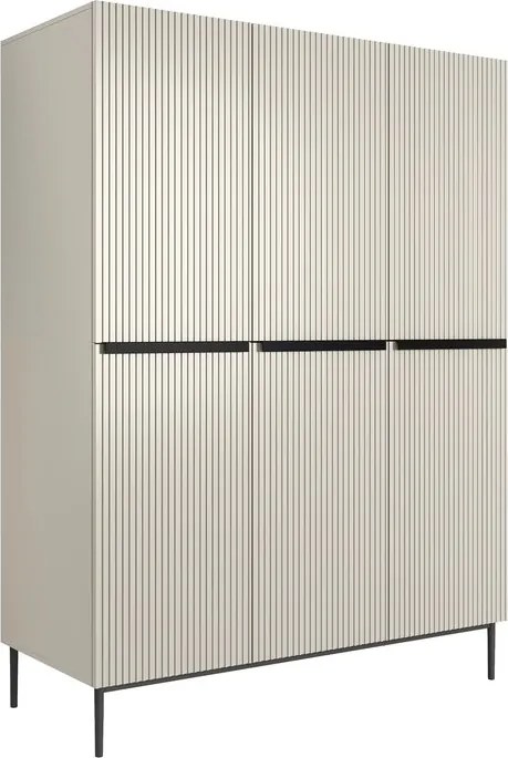 Nicole 150 cm szekrény két fiókkal - kasmír / fekete lábak