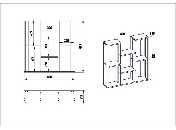 NEVADA virágtartó polc 93x90 cm barna