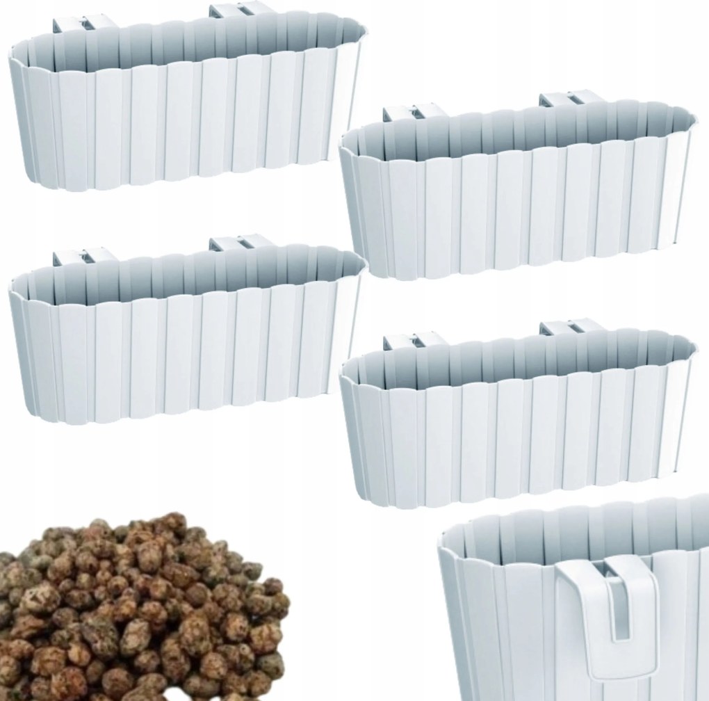 4x DDECZ400 korláttartó doboz Erkély kaspó Keramzit 4l