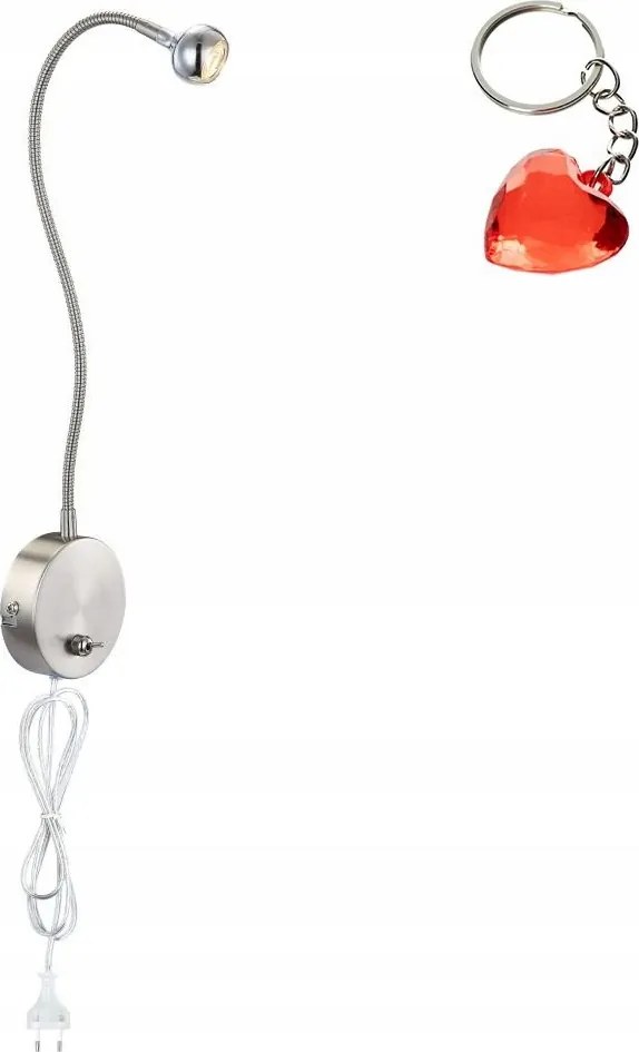 3W-os flex Led fali lámpa króm kapcsolóval Serpent 24109W Globo