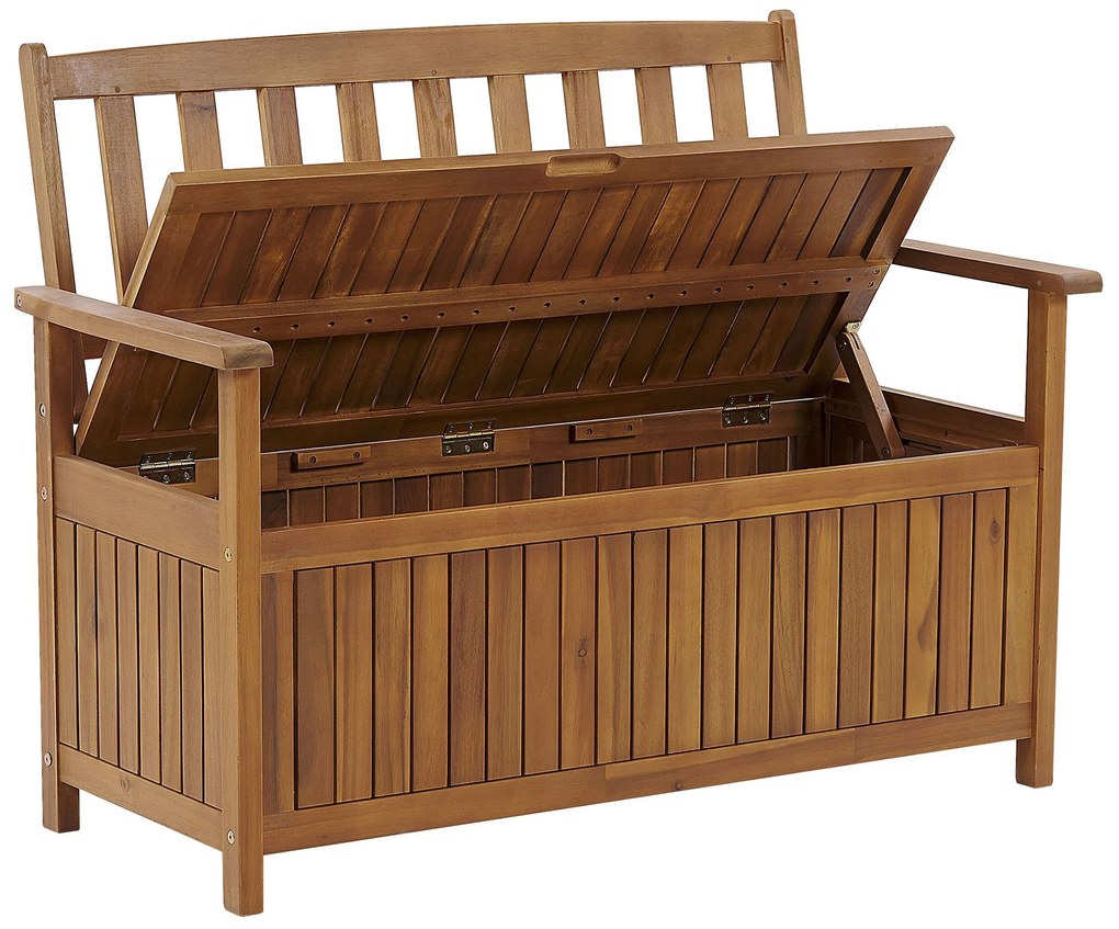 Akácfa kerti pad tárolóval 120 cm SOVANA Beliani