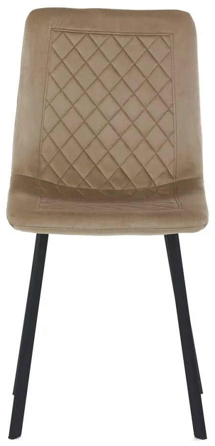 Scaun tapițat cu material din catifea de culoare cappuccino. DCL-973