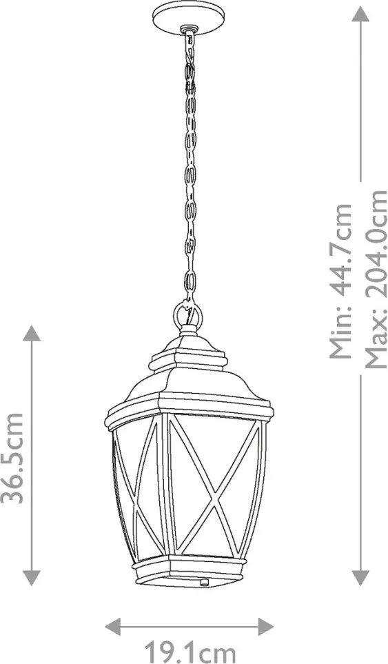 ELSTEAD KL-TANGIER8-M TANGIER Kültéri Függő Lámpa Antik Bronz IP54
