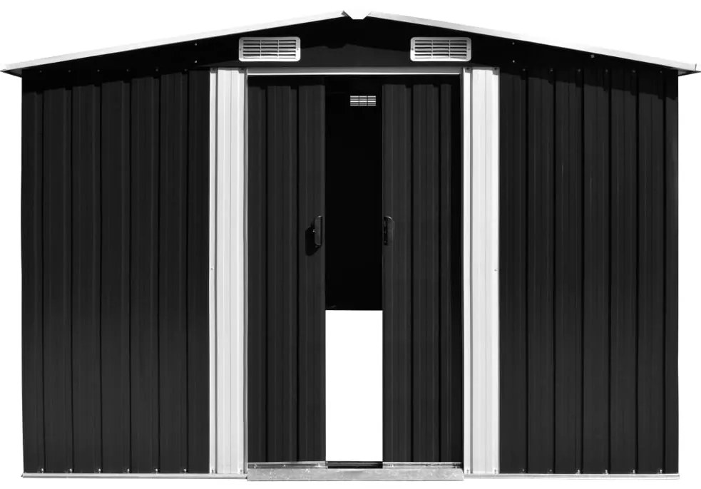 vidaXL antracitszürke fém kerti fészer 257 x 392 x 181 cm