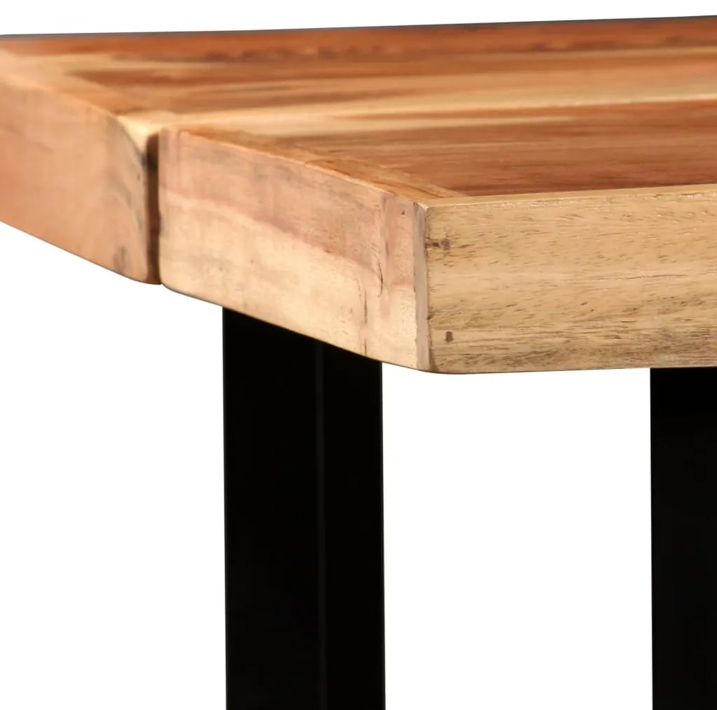 7 részes tömör fa és valódi bőr bárszett