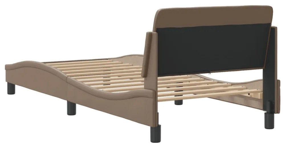 cappuccino színű műbőr ágykeret Dover 90 x 200 cm