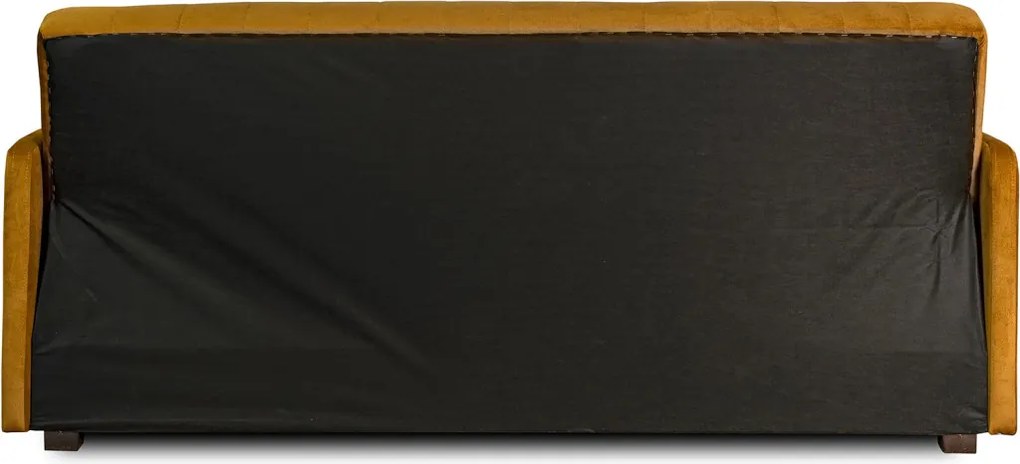 Kihúzható kanapé mustárszínű velúr kárpitozással - PORTO