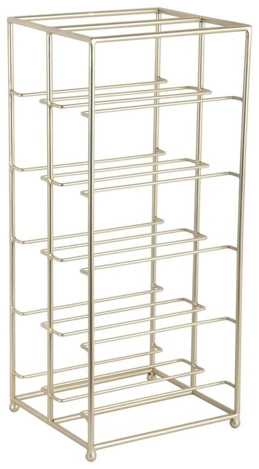 Aranyszínű fém bortartó polcos állvány, palackok száma 10 25x57x22,5 cm Dual Floor – PT LIVING