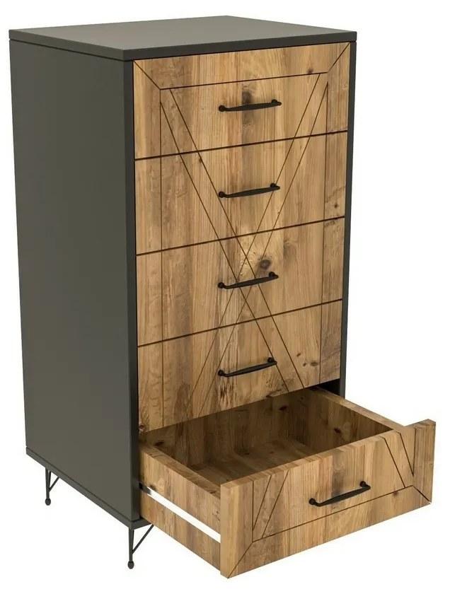 Planet Anthracite and Oak komód