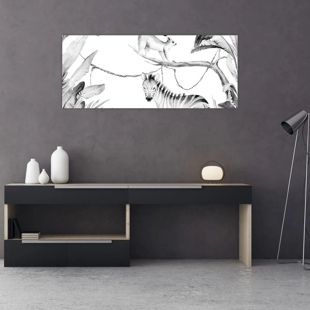 Kép - Akvarell dzsungel (120x50 cm)
