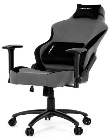 Gamer szék hintamechanikával, szürke szövetkárpittal. KA-F12 GREY2