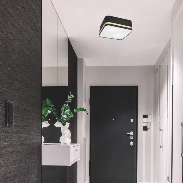 Mennyezeti lámpa SIRJA SQUARE 2xE27/60W/230V 35x35 cm fekete