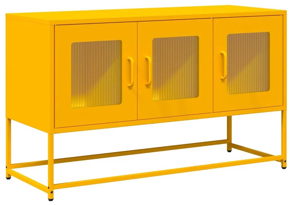 mustársárga hidegen hengerelt acél TV-szekrény 100,5x39x60,5 cm
