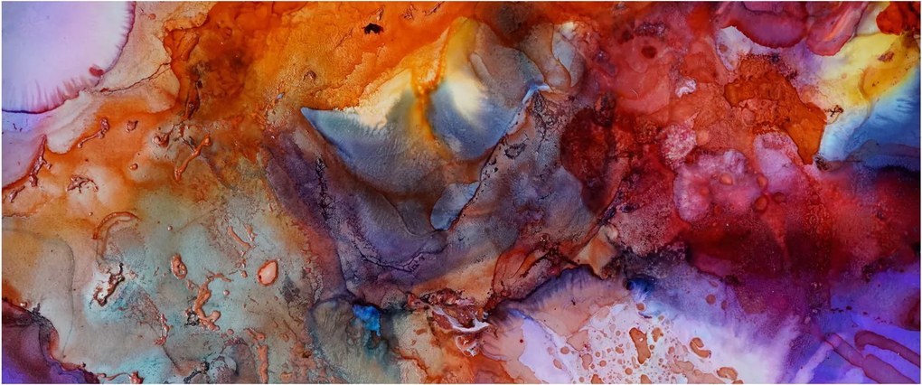Kép - Absztrakt tinta művészet (120x50 cm)