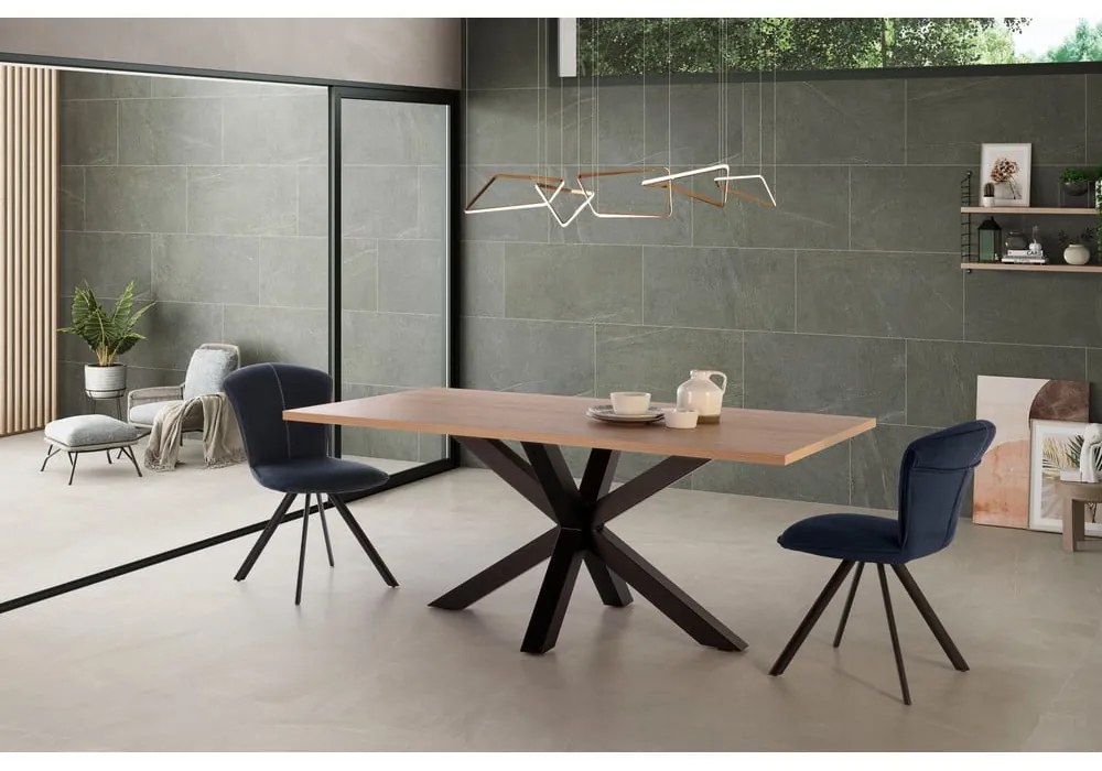 Étkezőasztal tölgyfa dekoros asztallappal 100x180 cm Comba – Marckeric