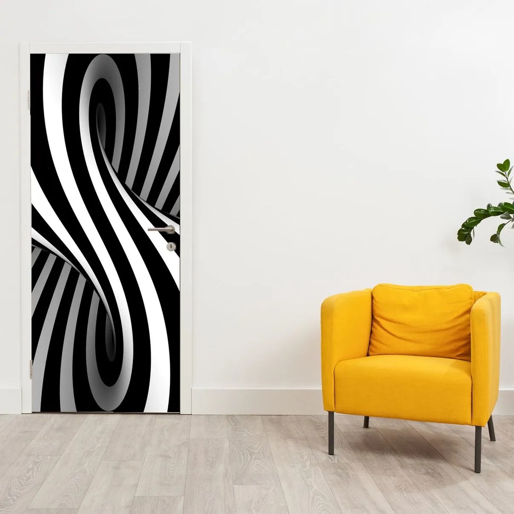 Fotótapéta ajtóra - Absztrakció zebracsíkokkal (95x205cm)