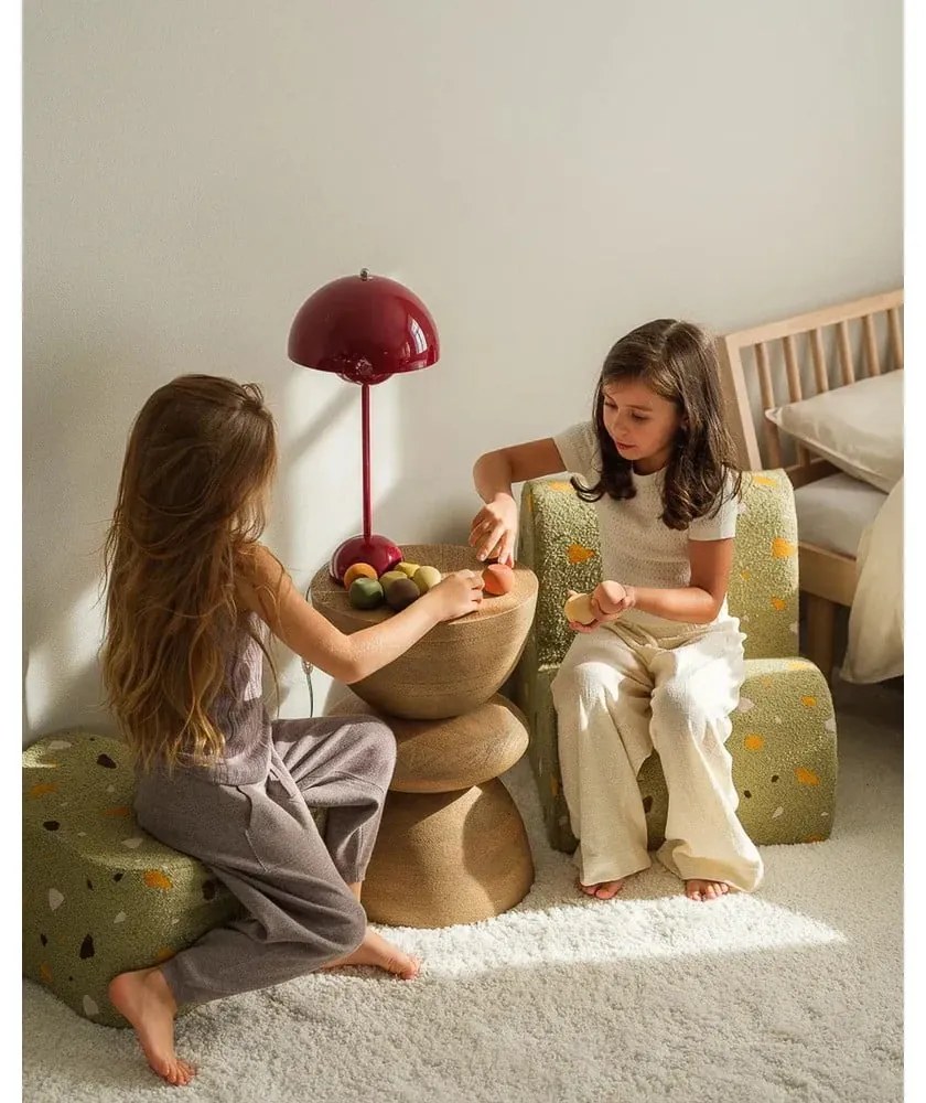 Zöld buklé-zsenília gyerek fotel Terrazzo Cloud – Wigiwama