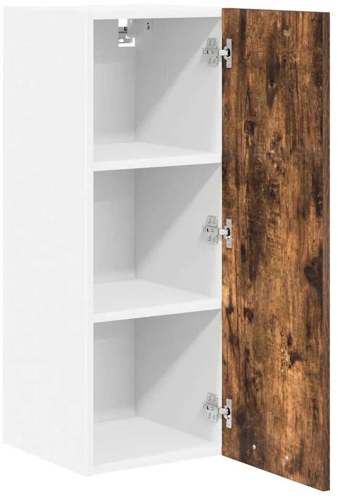 Függő szekrény Riga Füstölt tölgy és fehér 30 x 31 x 80 cm