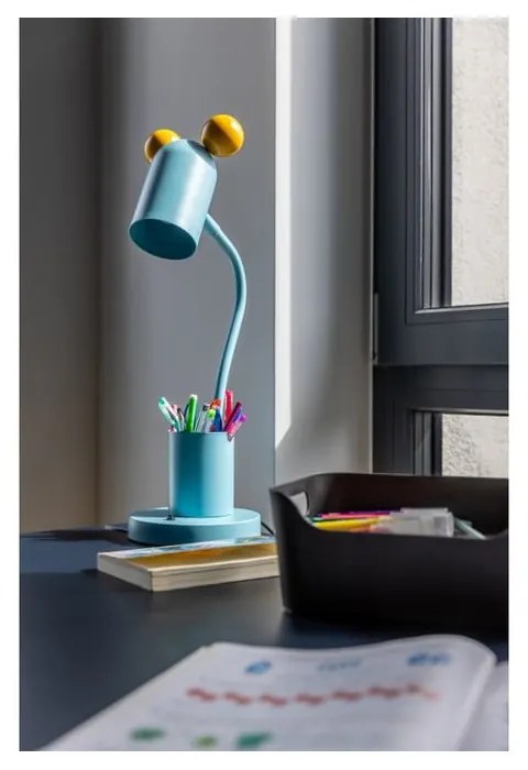 Világoskék asztali lámpa fém búrával (magasság 50 cm) Mouse – GTV