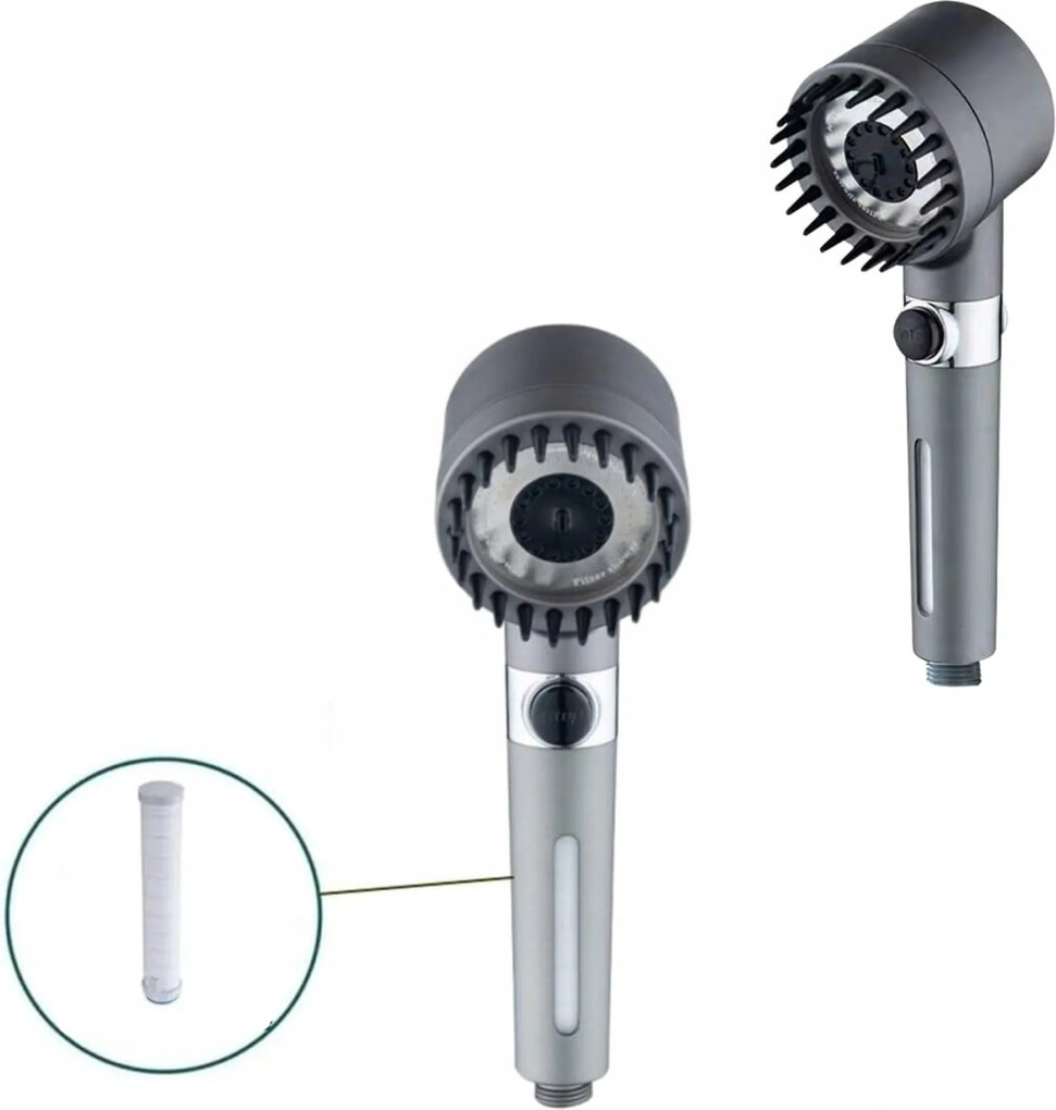 Zuhanyfej Nagynyomású Zuhany Szűrővel 3 üzemmód Stop