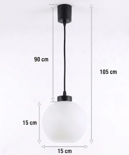 BRILAGI - LED függeszték kábelen RETRO GLASS 1xE27/60W/230V átm. 15 cm fekete/fehér