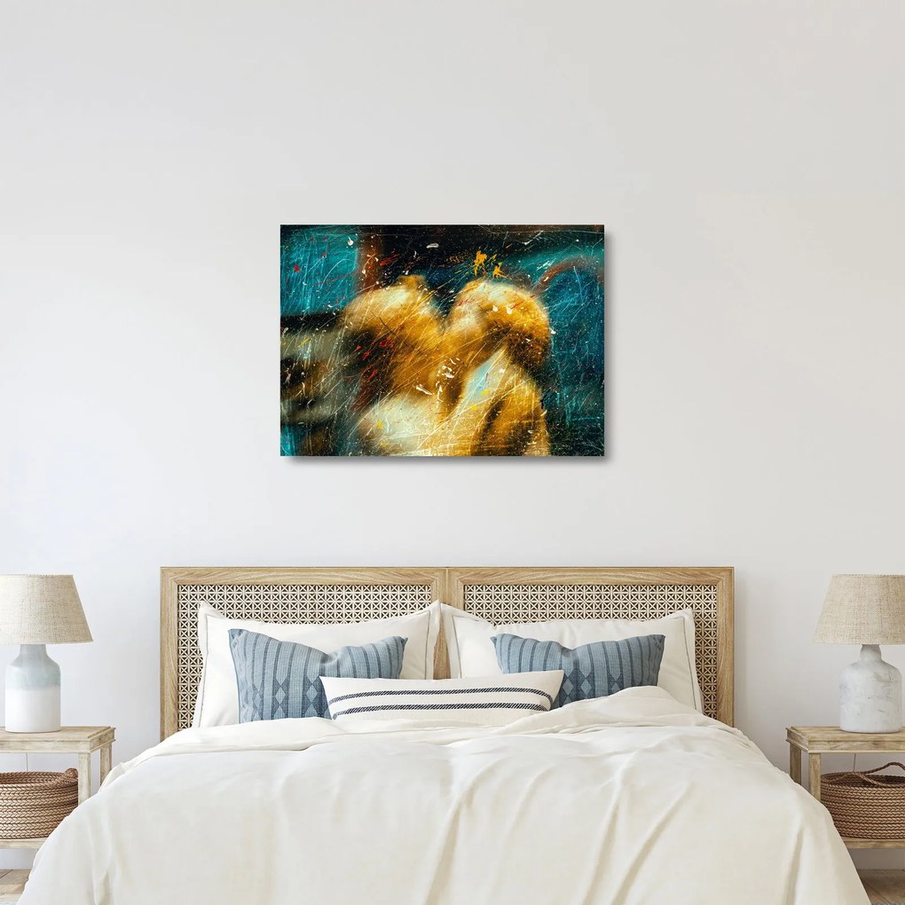 Kép - Csókolózó angyalok (üvegen) (70x50 cm)