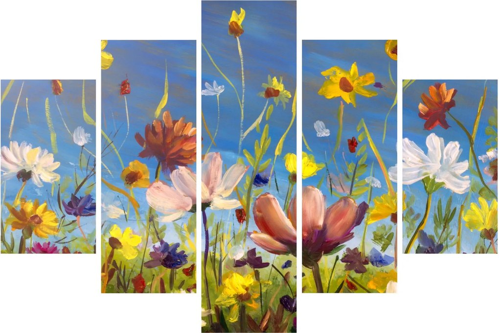 Festett kép egy virágzó rét (150x105 cm)
