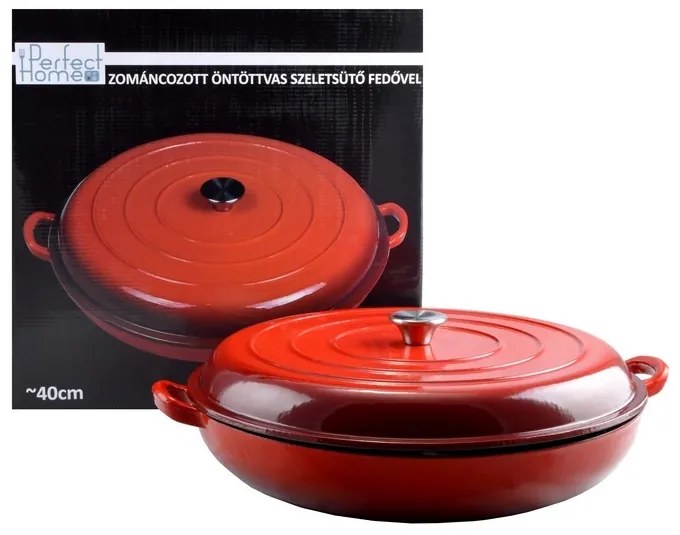 Perfect Home Zománcozott öntöttvas szeletsütő fedővel 40 cm 14754