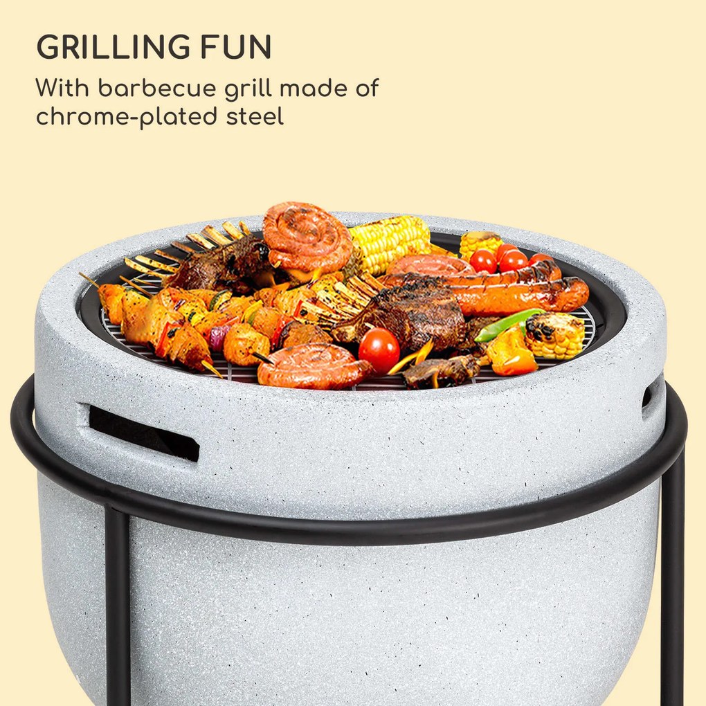 Grail, tűzrakóhely grillel, MGO és acél fedél, szikrafogó