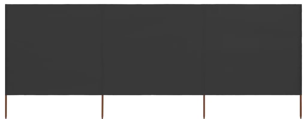 antracitszürke szövet 3-paneles szélfogó 400 x 160 cm