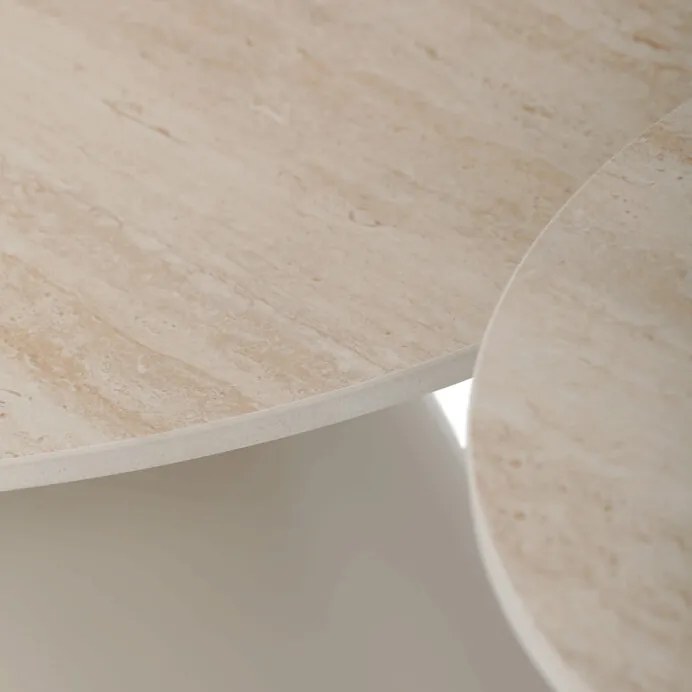 Dohányzóasztal 70×70×40,5 cm, Kerámia Travertin. CT-F4118 TRV