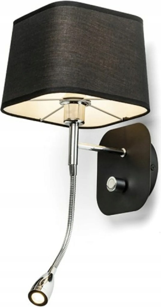 Rendl Perth fali lámpa Led fekete/króm, E14, 3W+15W, 3000K, 30°
