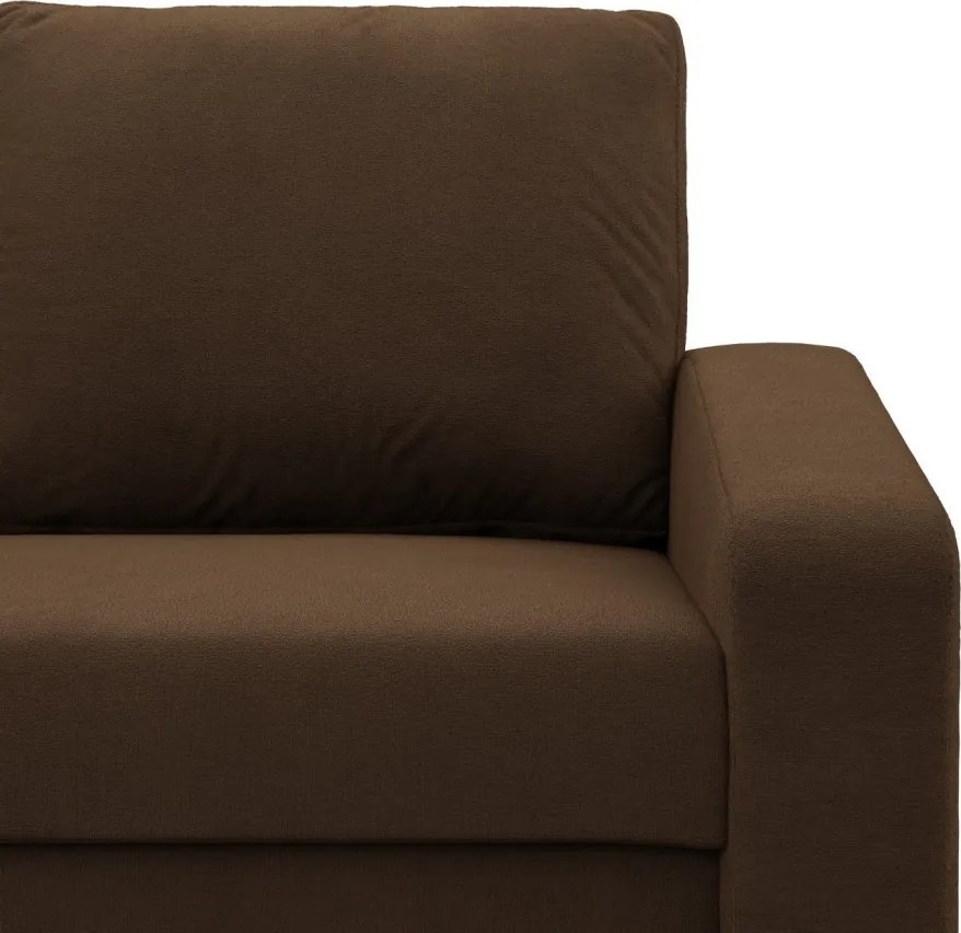 Zeus kanapéágy, szövet anyag, hab töltet, döntött kartámasz, barna