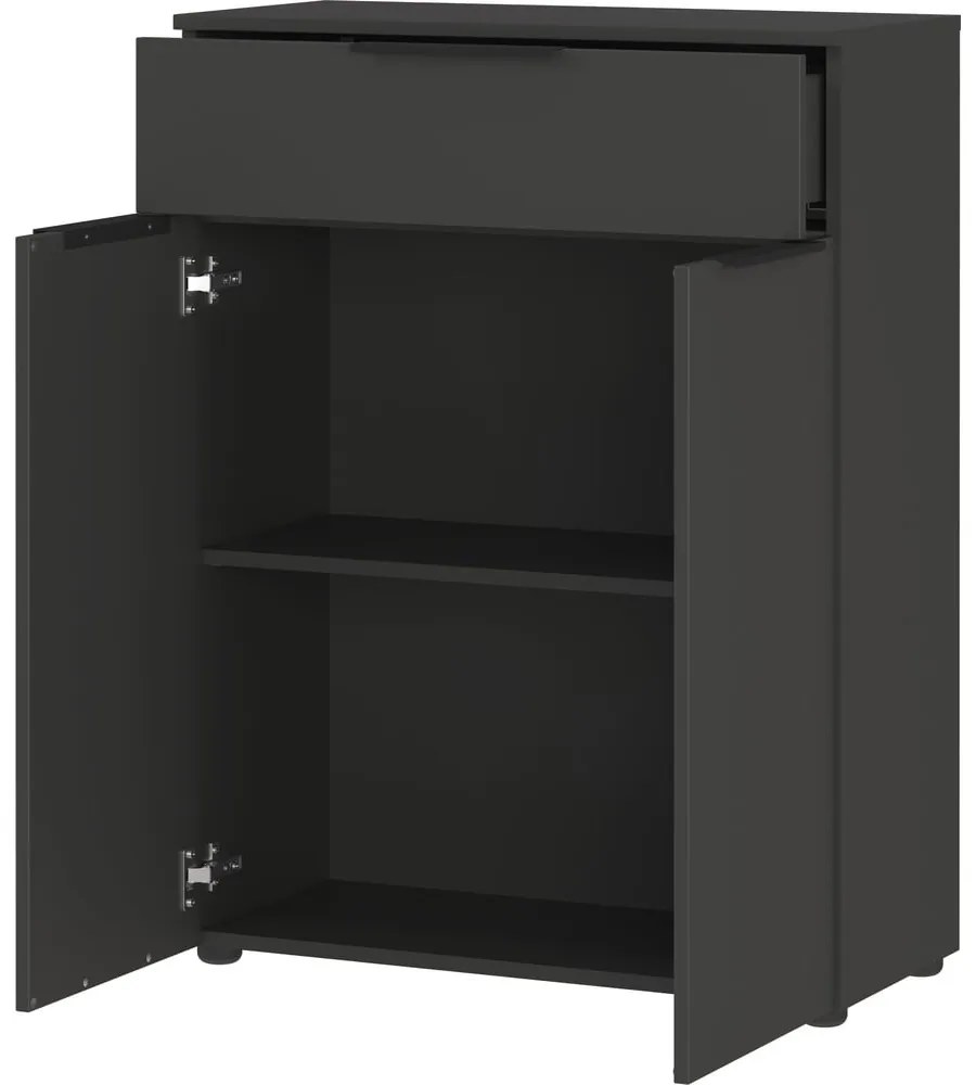 Antracitszürke magas-fali fürdőszoba szekrény 71x95 cm Crandon – Germania