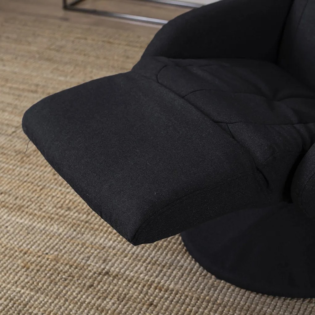 Modern Fotel Fekete Szövet Kárpittal. TONY