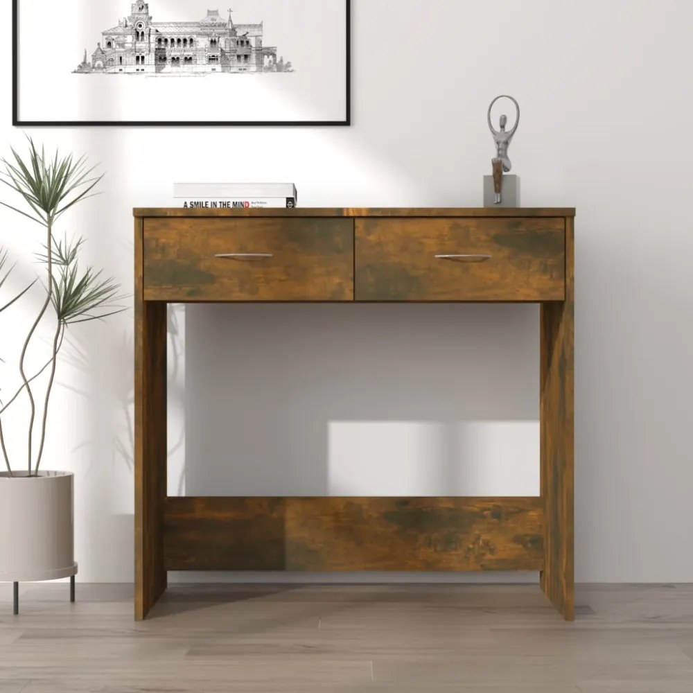 füstös tölgy színű szerelt fa íróasztal 80 x 40 x 75 cm