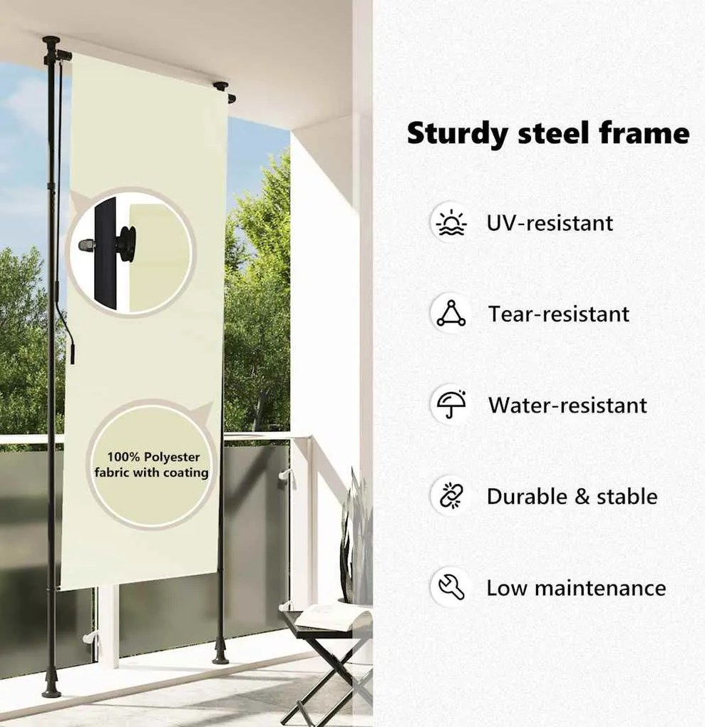 krémszínű kültéri roló 100 x 270 cm