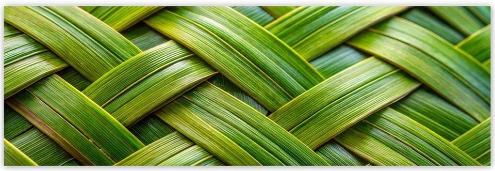 Fotótapéták 200x66 Zöld fonott Zöld rattan fonott lemez