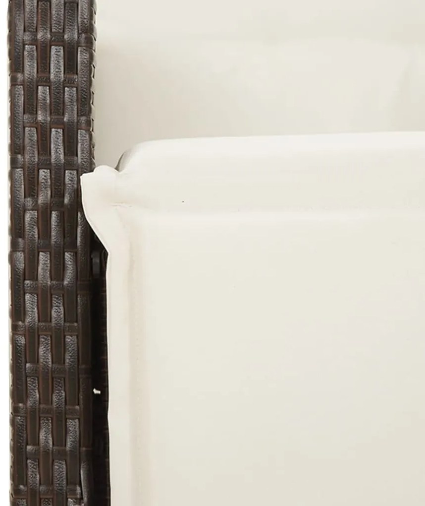 11 részes barna polyrattan kerti bisztrógarnitúra párnákkal