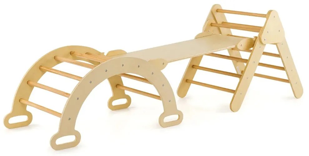 3 részes fa mászóka szett